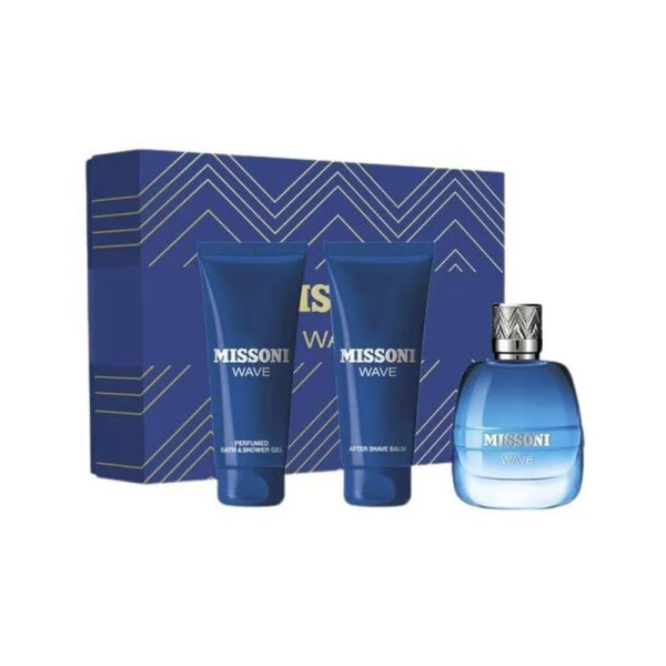 Missoni Wave Men EDT Set 100ML + 150ML Body Spray + 10ML